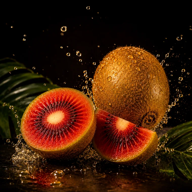Vizuální ztvárnění příchutě Red K: Červené kiwi