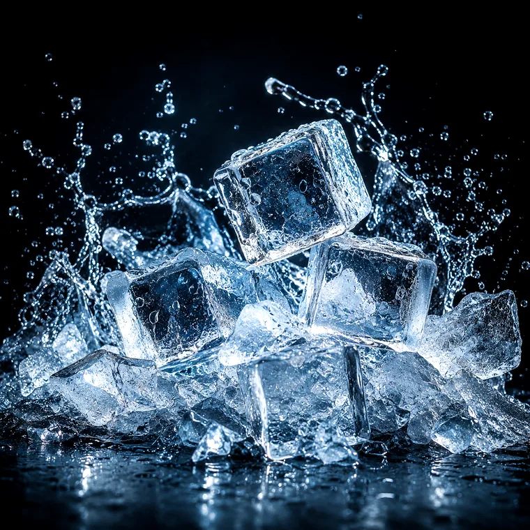Vizuální ztvárnění příchutě Something Icy: Čistý led