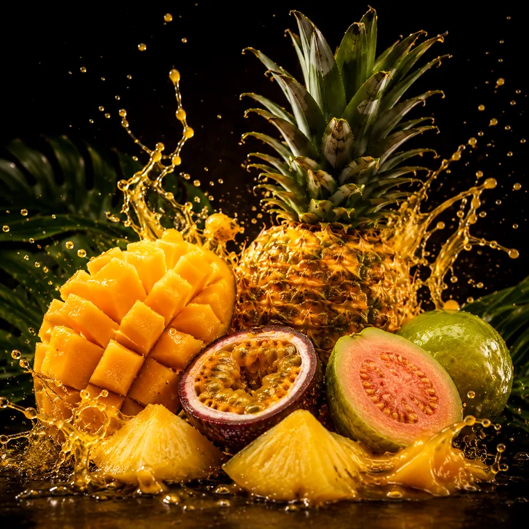 Vizuální ztvárnění příchutě Something Tropical: Tropický mix